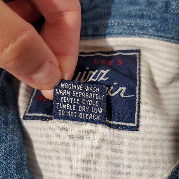 Lets Quizz Again Womens Vintage Embroidered Country Button Up Top Size M Striped - Picture 8 of 9